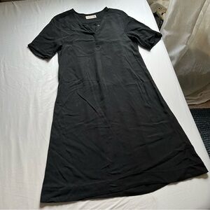 CABLE MELBOURNE black short sleeve midi dress